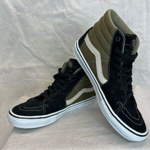 Vans Men's Sk8-Hi Black and Olive Sneakers